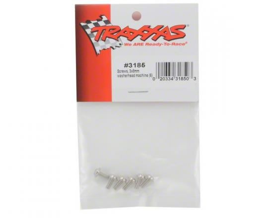 TRAXXAS Motor screws (3x8mm washerhead machine) (6)
