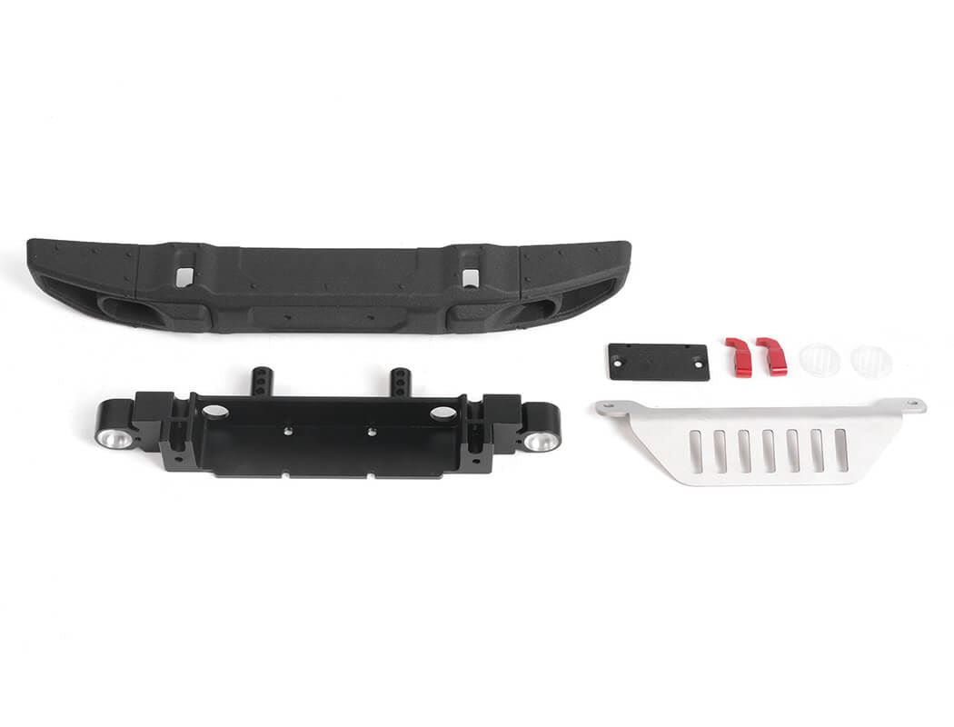 RC4WD OEM WIDE FRONT BUMPER W/ LICENSE PLATE HOLDER + STEERING GUARD FOR AXIAL 1/10 SCX10 III JEEP (