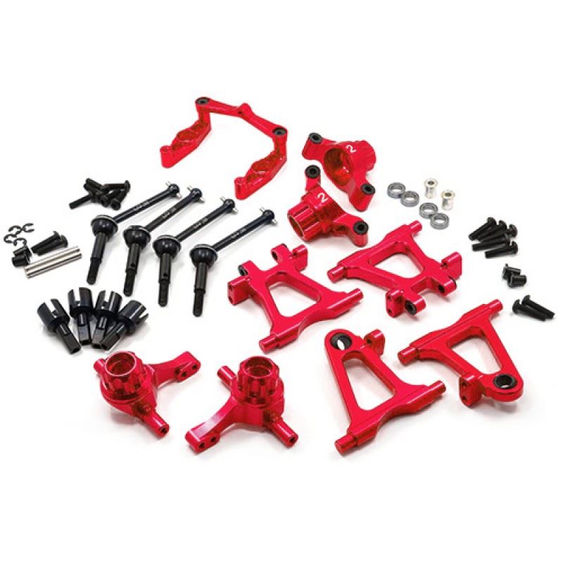 Yeah Racing Aluminum Essential Conversion Kit Red For Tamiya TT02