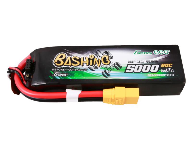 Gens Ace Li-Po Car G-Tech 3S 11.1V 5000mAh 60C Bashing with XT90