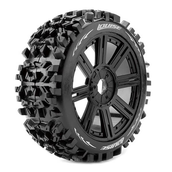 LOUISE RC B-PIONEER 1/8 FR/R R SOFT HEX 17MM SPOKE/BLACK