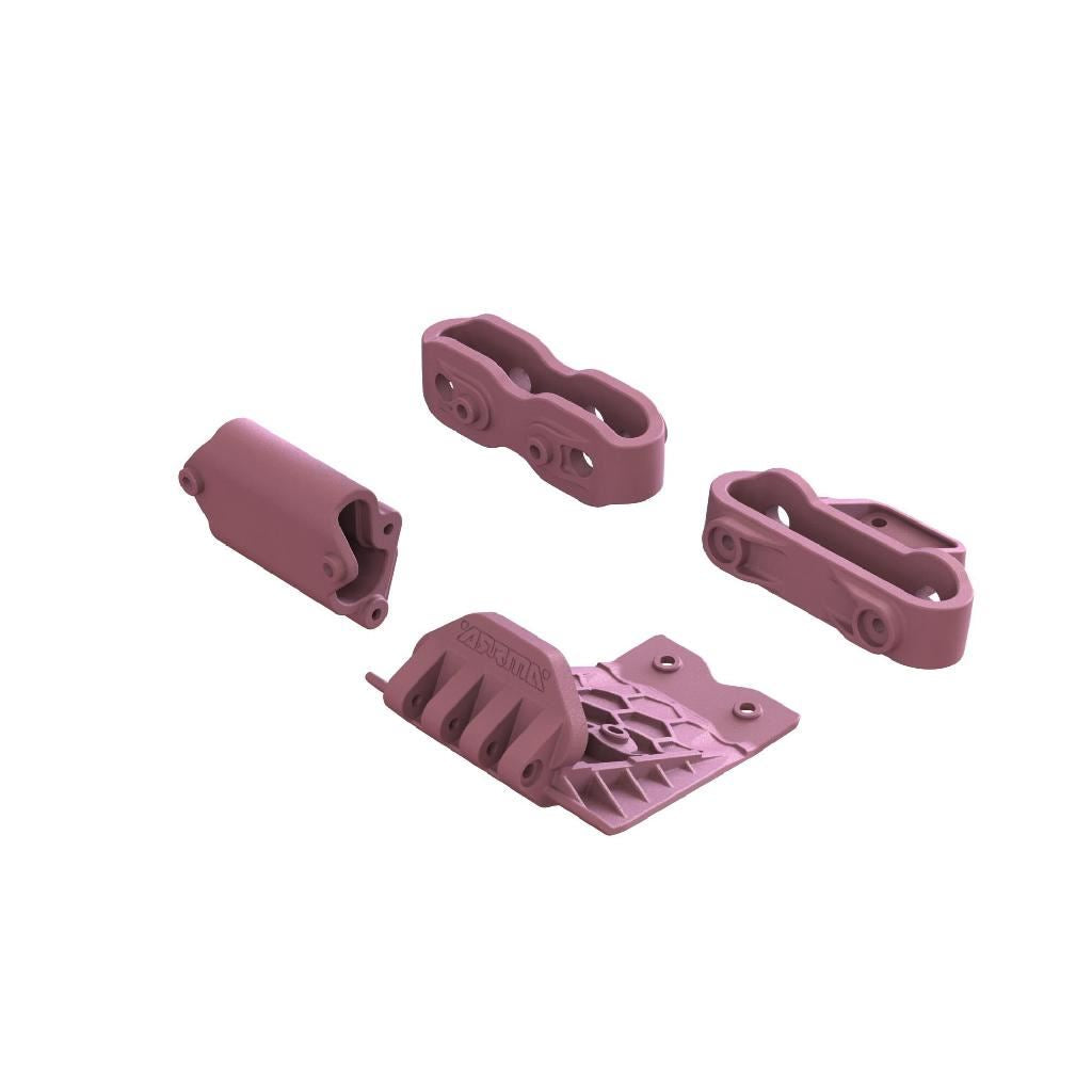 Arrma Lower Skid And Bumper Mount Set - Pink
