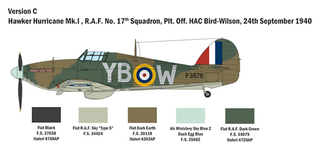Italeri RAF Hurricane MK. I Battle of Britain 80th