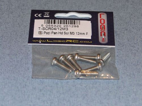 RACTIVE SS Pozi Pan Hd Scr M3 12mm Pk8