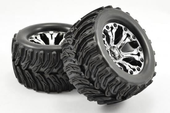 Fastrax 1:10 MT Arrow Mounted 6-Spoke Chrome Bearing Fitment (Pr)