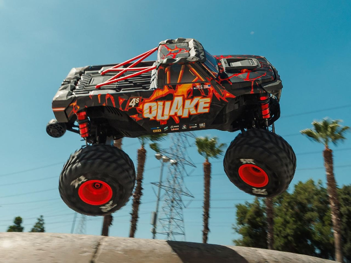 Arrma 1/8 Quake 4S Dsc 4X4 Rtr Monster Truck, Black/Red