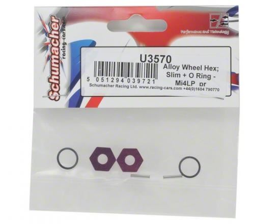 Schumacher Alloy Wheel Hex; Slim+O ring - Mi4LP (pr)