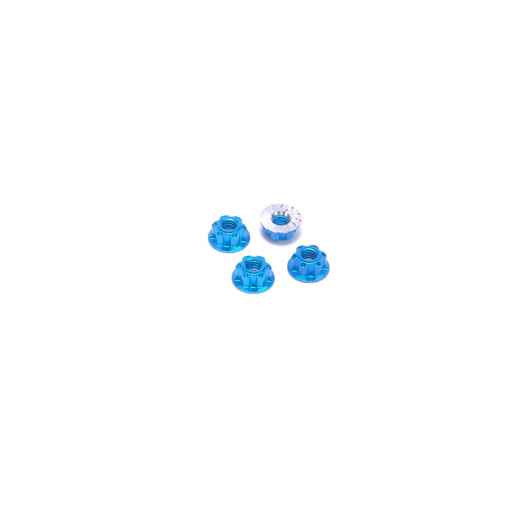 Aerox Elite M4 Serrated Wheel Nuts - L/Blue 4Pcs