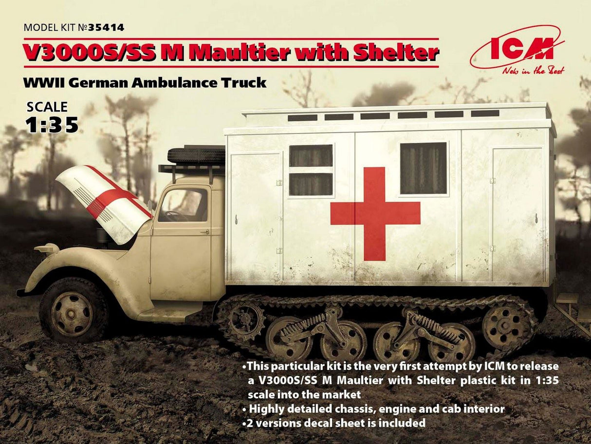 Icm V3000S/Ss M Maultier With Shelter, Wwii German Truck