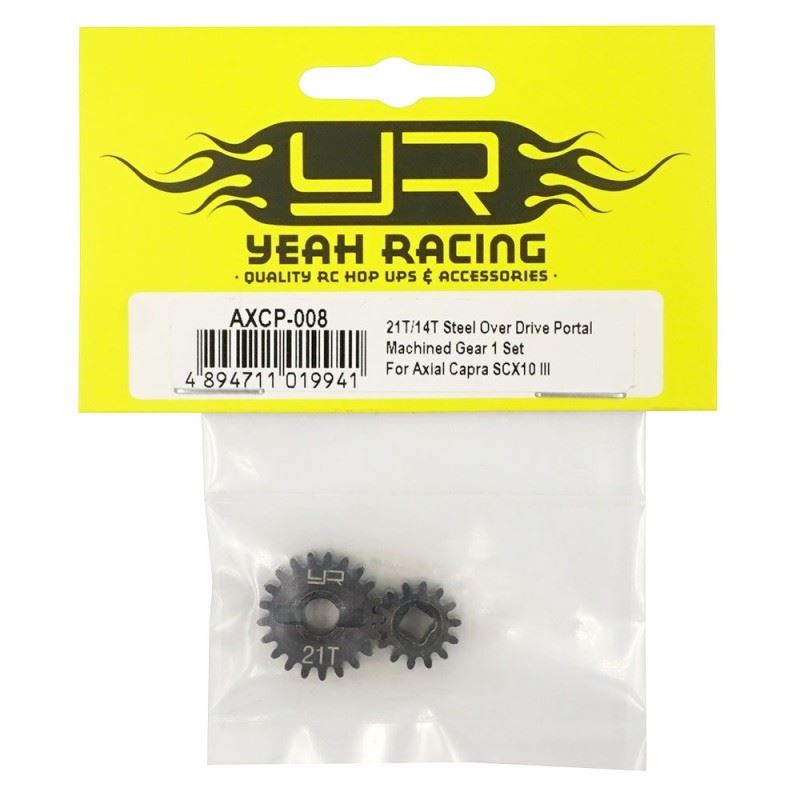 Yeah Racing 21T 14T HD Steel Overdrive Portal Machined Gear Set For Axial Capra SCX10 III