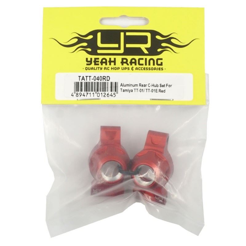 Yeah Racing Aluminum Rear Hub Set For Tamiya TT-01/ TT-01E Red