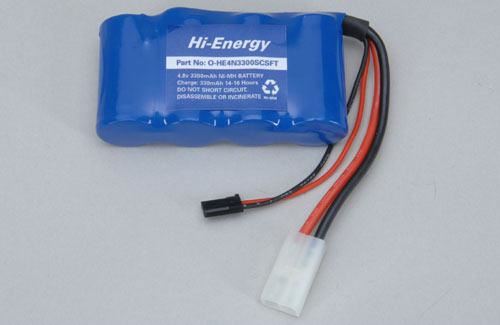 Hi-Energy 4.8v 3300mAh Ni-MH Rx Pk Flat Approx. Size 100mm*50mm*20mm 272g