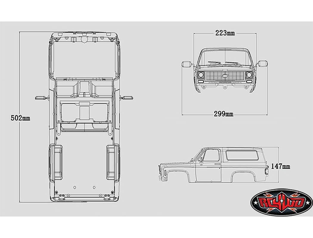 RC4WD CHEVROLET BLAZER HARD BODY COMPLETE SET