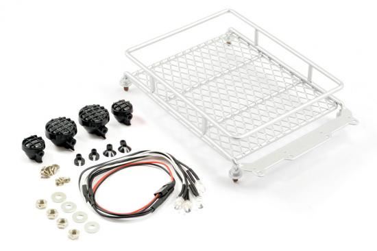 FASTRAX SILVER ALUMINIUM LUGGAGE RACK w/LED LAMPS L130MM X W110MM