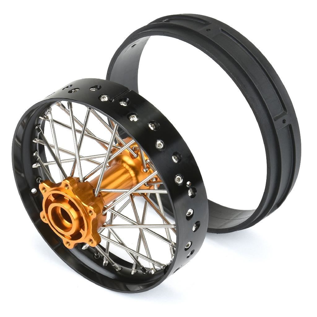 Pro 1/4 Pro-Spec Aluminum V2 Bead Rear Wheel Black/Gold (1): Pro