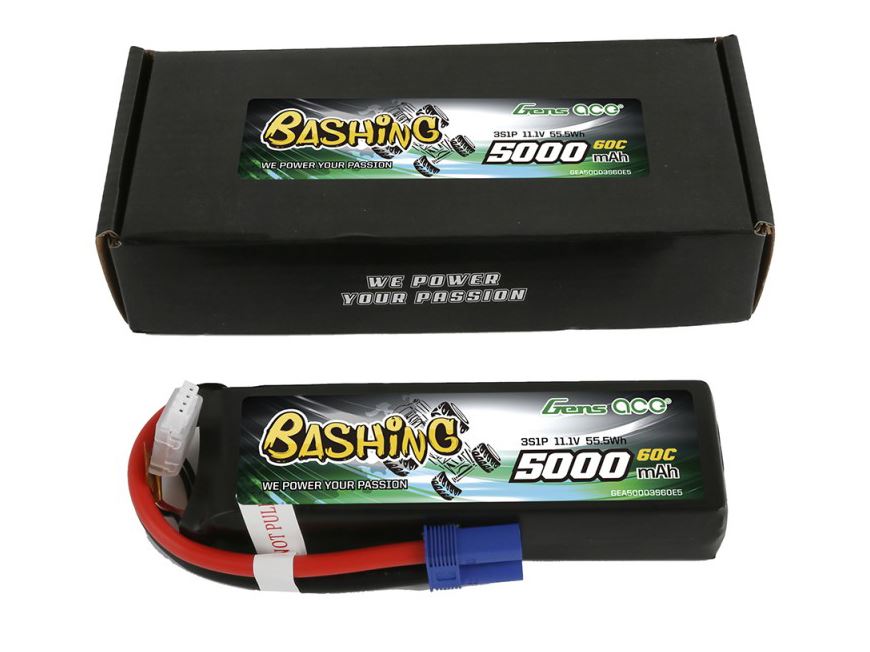 Gens Ace Li-Po Car 3S 11.1V 5000mAh 60C Bashing with EC5