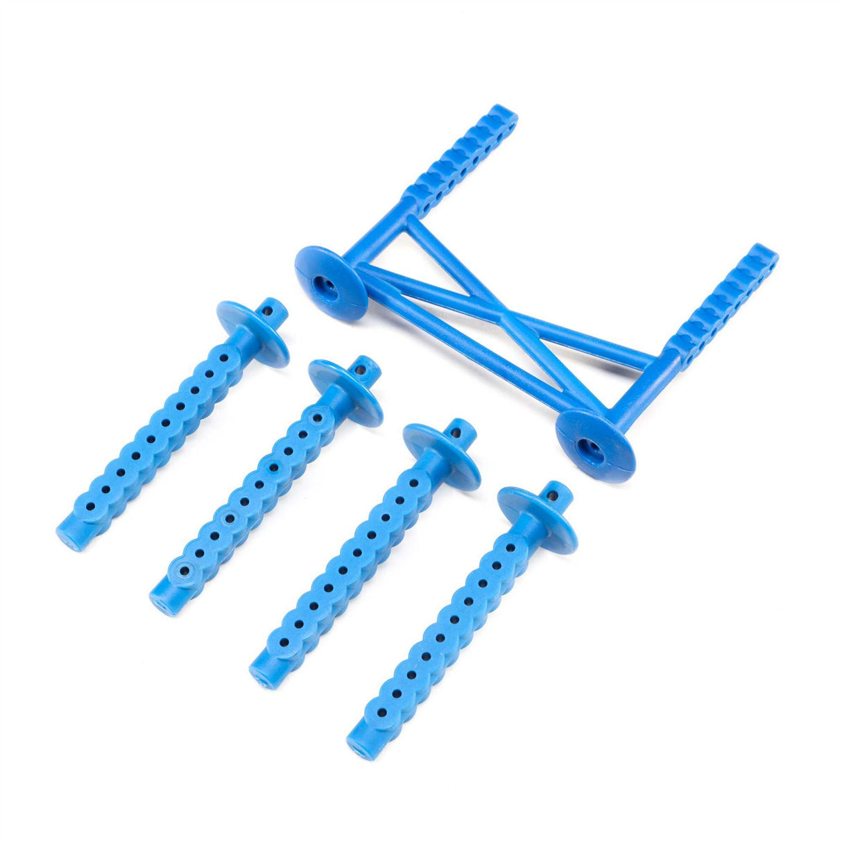 Losi Rear Body Support and Body Posts, Blue: LMT