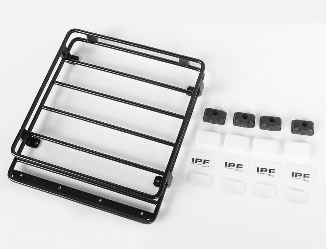 RC4WD STEEL ROOF RACK W/ IPF LIGHTS FOR TOYOTA TACOMA