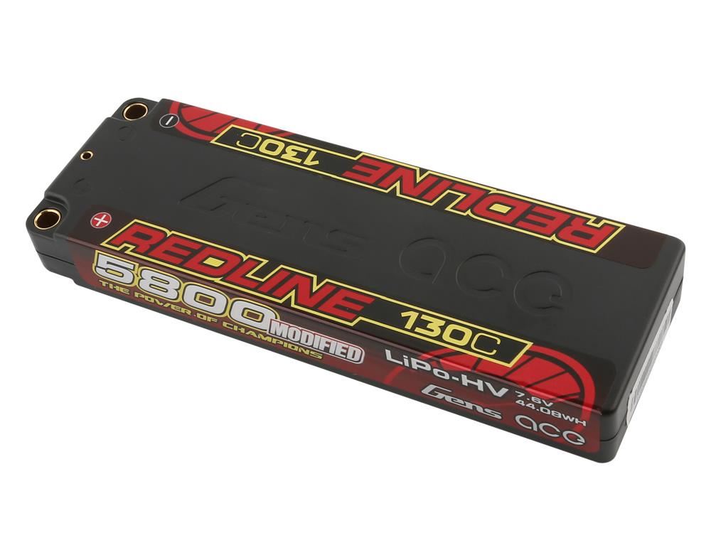 Gens Ace Li-Po HV Car Hard Case 2S 7.6V 5800mAh 130C RL with 5mm
