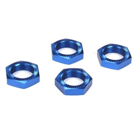 Losi Wheel Nuts, Blue Anodized (4): 5IVE-T, MINI WRC (LosiB3227)