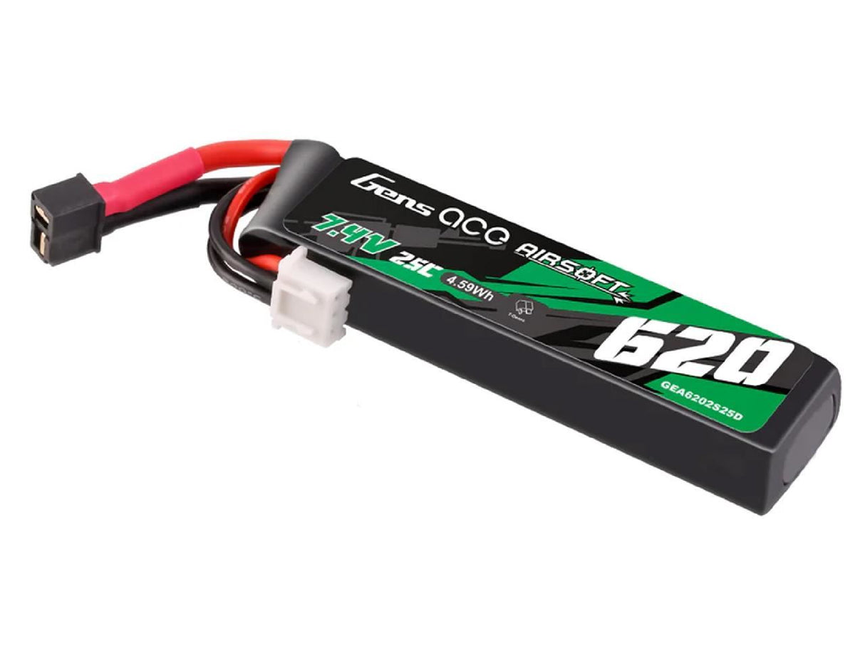 Gens Ace Airsoft 2S 620Mah 25C With Mini Deans (Pistols)