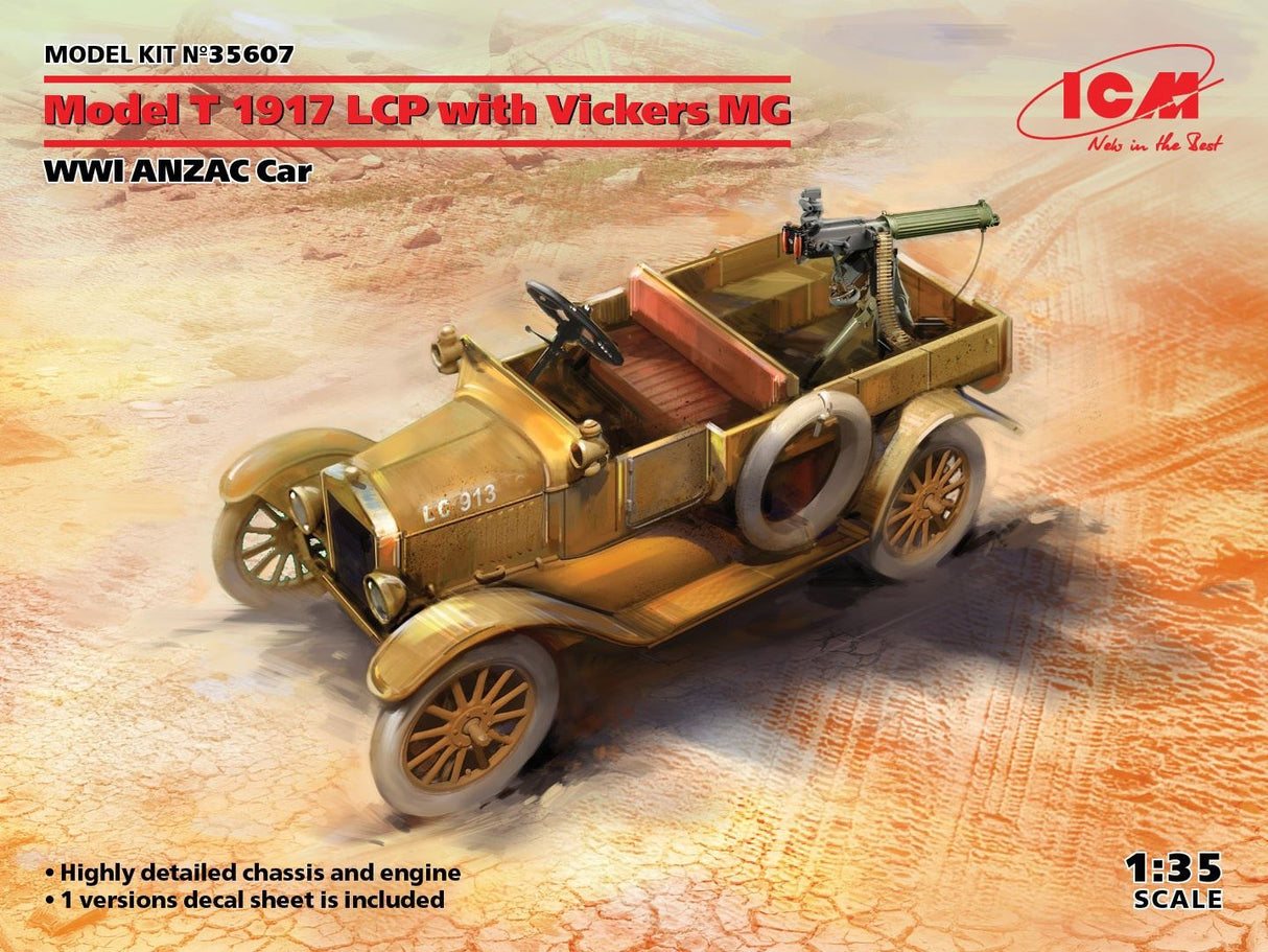 Icm Model T 1917 Lcp With Vickers Mg, Wwi Anzac Car