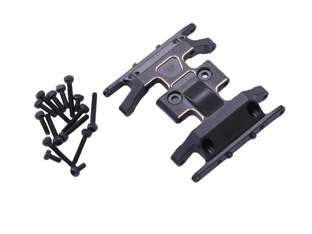 RC Overhaul Centre Skid Plate Black Brass SCX24