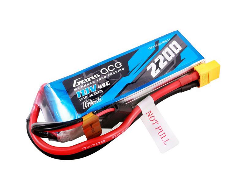 Gens Ace Li-Po G-Tech 3S 11.1V 2200mAh 45C with XT60