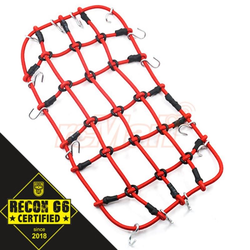 Yeah Racing 1/10 RC Crawler Scale Accessory Luggage Net 200mm x 110mm Red 'G6 Certified'