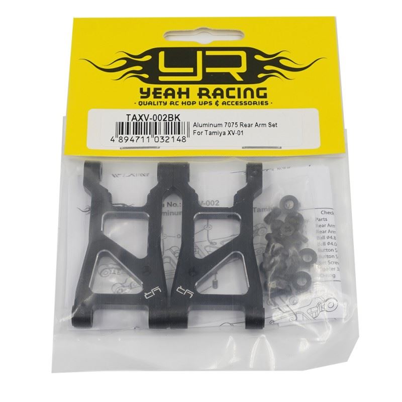 Yeah Racing Aluminum 7075 Rear Arm Set Black For Tamiya XV-01