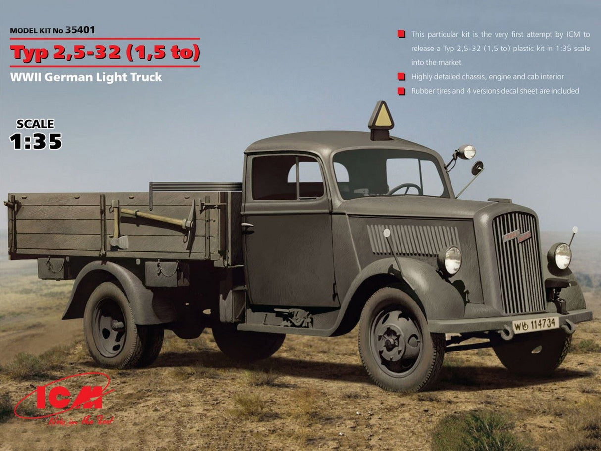 Icm Typ 2,5-32 (1,5 To), Wwii German Light Truck