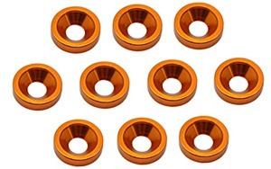 Core RC Alloy M4 Csk Washers - Orange pk10