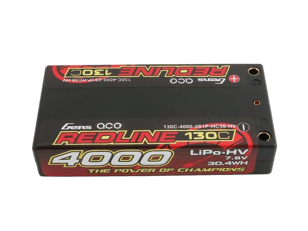 Gens Ace Li-Po HV Car Hard Case 2S 7.6V 4000mAh 130C RL Short 5mm