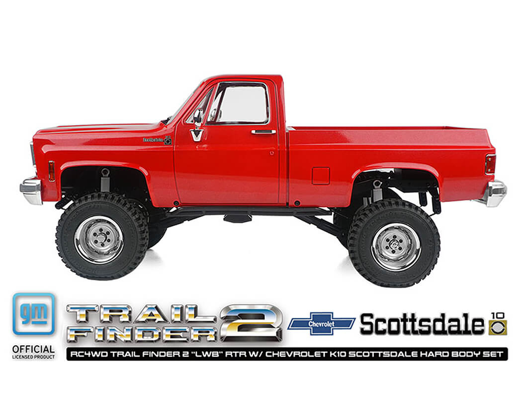 RC4WD TRAIL FINDER 2 LWB RTR WITH CHEVROLET K10 HARD BODY RED