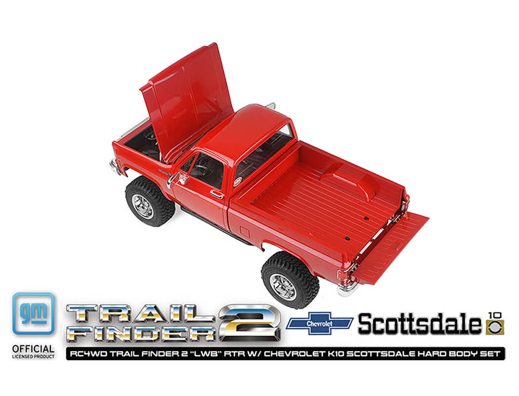 RC4WD TRAIL FINDER 2 LWB RTR WITH CHEVROLET K10 HARD BODY RED