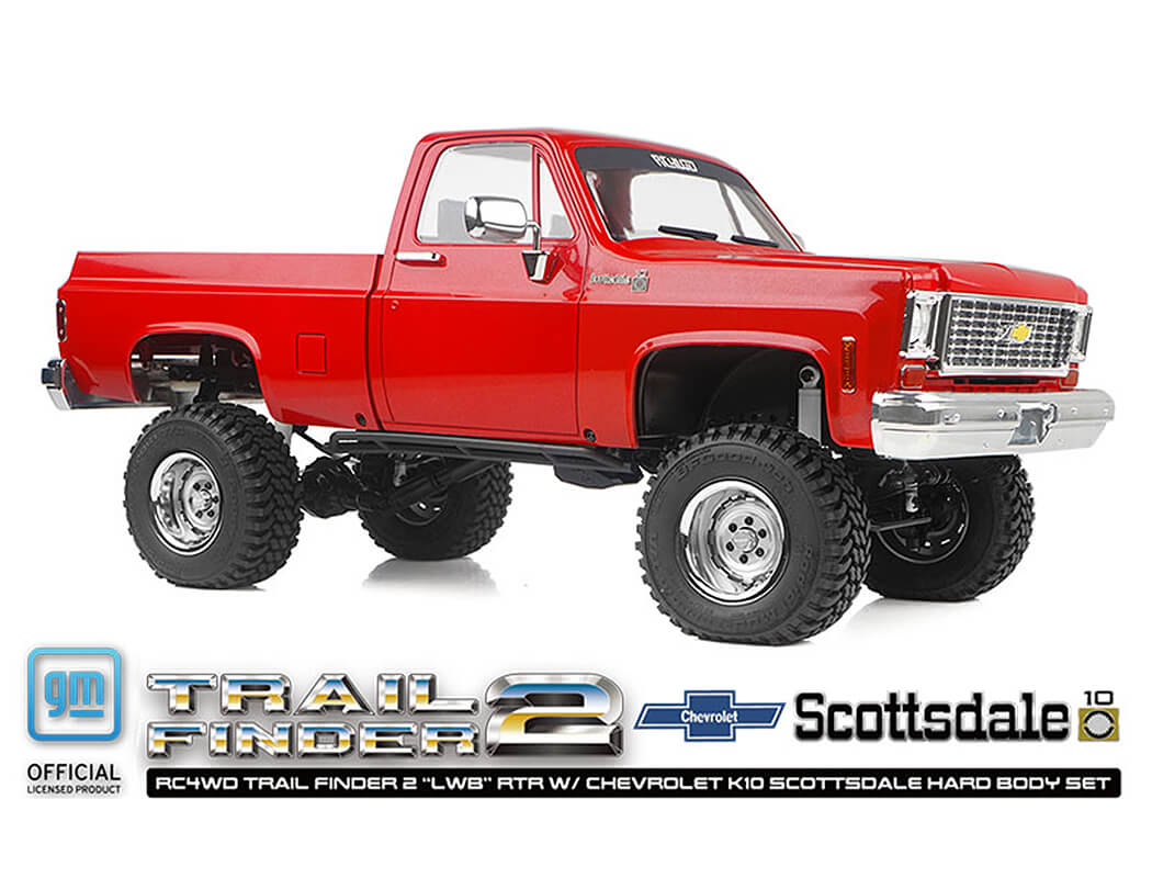 RC4WD TRAIL FINDER 2 LWB RTR WITH CHEVROLET K10 HARD BODY RED