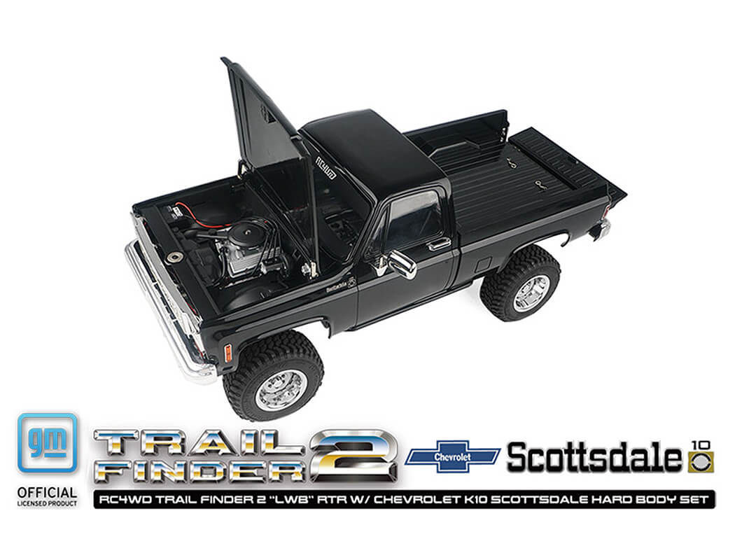 RC4WD TRAIL FINDER 2 LWB RTR w/CHEVROLET K10 HARDBODY BLACK