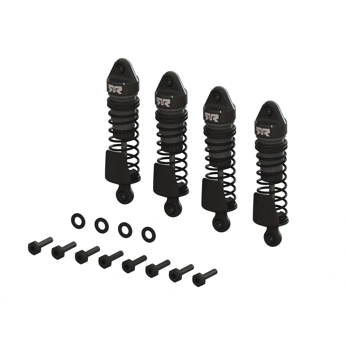 Arrma Aluminum Shock Set, 58Mm Length, 2000Cst Oil (4), Gunmetal: