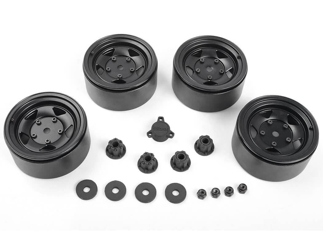 RC4WD SEREN 2.2 BEADLOCK WHEELS W/ CENTER CAPS (BLACK)