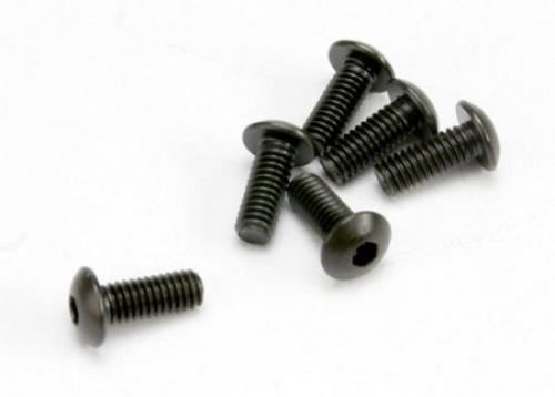 TRAXXAS Screws, 4x10mm button-head machine (hex drive) (6)