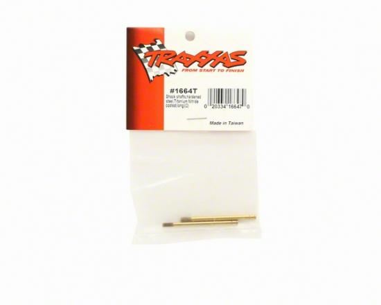 TRAXXAS Shock shafts, hardened steel, titanium nitride coated (long)