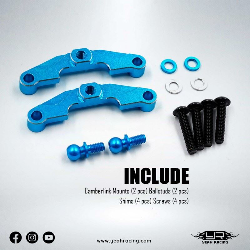 Yeah Racing Aluminum Upper Arm Mount For Tamiya Tt02 Type-S Srx Sr