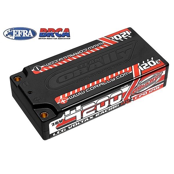Corally Voltax 120C Lipo Hv Battery 4200 Mah 7.6V Lcg Shorty 2S 4mm Bullit