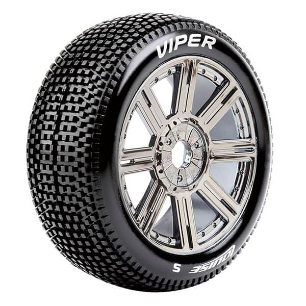 LOUISE RC B-VIPER 1/8 FR/RR SUPER SOFT HEX 17MM SPOKE/BLAC