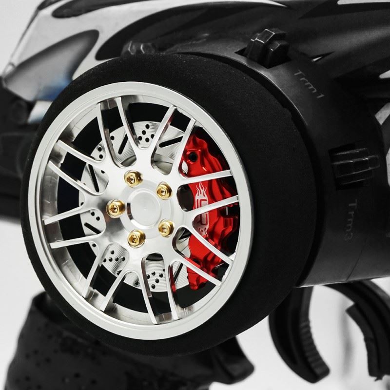Yeah Racing Aluminum Transmitter Steering Wheel Set Red Type A For Futaba KO Sanwa Flysky NB4