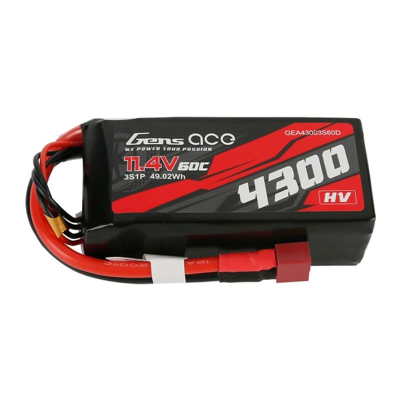 Gens Ace Li-Po HV Car 3S 11.4V 4300mAh 60C with T-Type