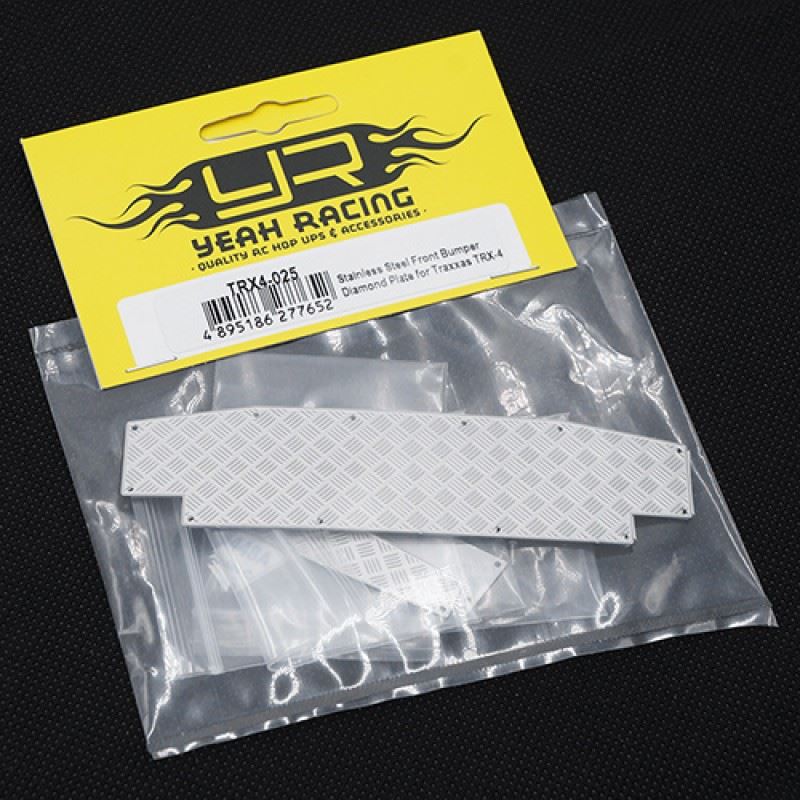 Yeah Racing Stainless Steel Front Bumper Diamond Plate for Traxxas TRX-4