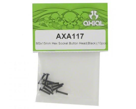 AXIAL HEX SOCKET BUTTON HEAD M3X15MM BLACK (10)
