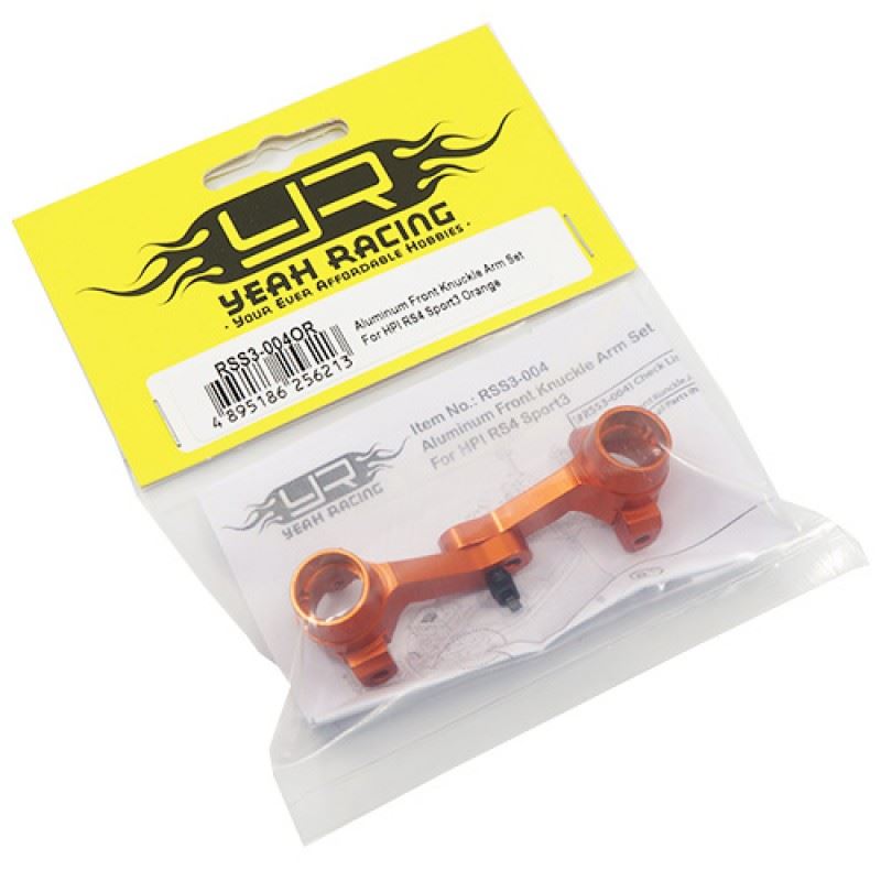 Yeah Racing Aluminum Front Knuckle Arm Set For HPI RS4 Sport3 Orange