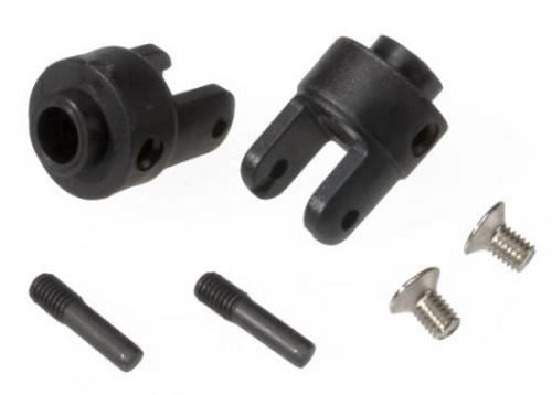 TRAXXAS Differential output yokes,black,3x5mm c'sunk screws & pins